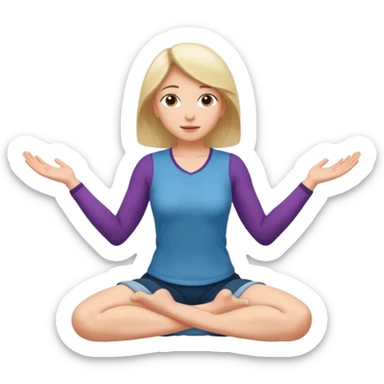 Woman on knees, forward facing, head looking up, arms outstretched either side of her sticker