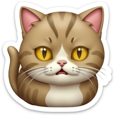 Vomiting cat sticker