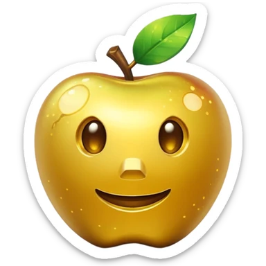 Enchanted golden apple in minecraft style  sticker