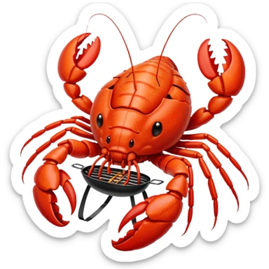 Crayfish cooking a bbq sticker