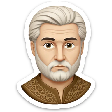 Cinematic Realistic Ivan Meštrović Portrait Emoji, depicted as a renowned Croatian sculptor with thoughtful eyes and classical attire, rendered with intricate textures and dramatic artistic lighting that captures his creative genius. sticker