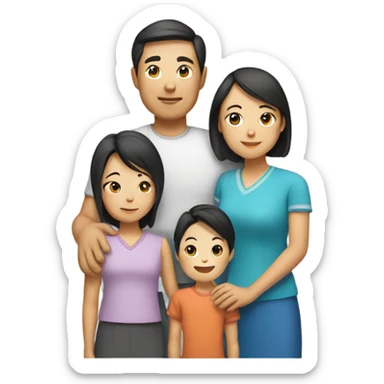 Parents asian family sticker