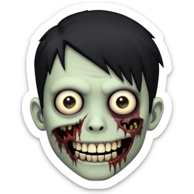 boy zombie with black hair emo Whith black grillz sticker