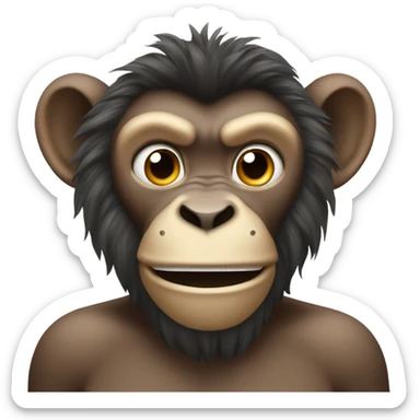 A stupid monkey that look like a lion sticker