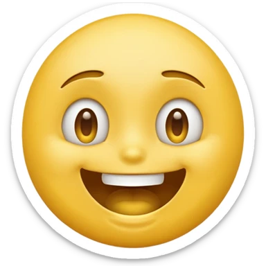 Default yellow head emoji squinting with open mouth and top teeth showing sticker