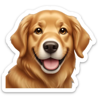 red golden retriever smiling  sticker