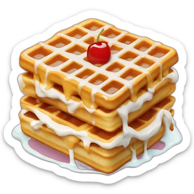 waffle cake with condensed milk sticker