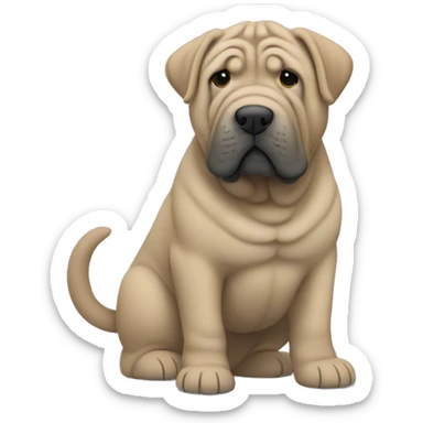 Grey Shar Pei crossing over a rainbow bridge sticker