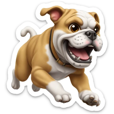 bulldog jumping football sticker
