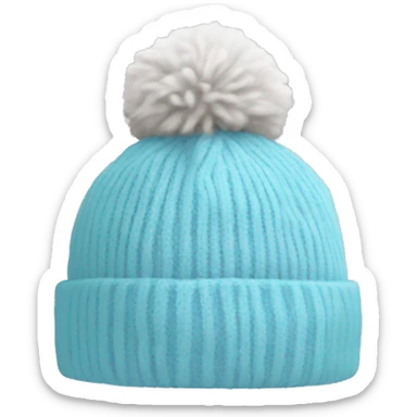 Hat with pompom light Blue  sticker