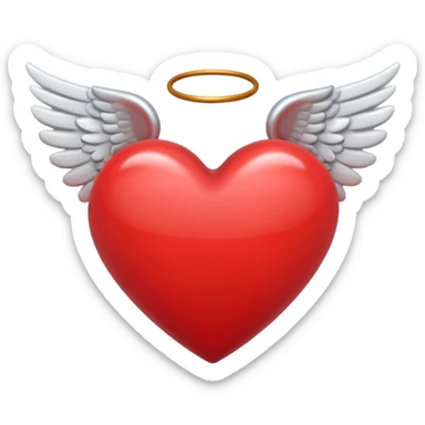 heart with angel wings sticker