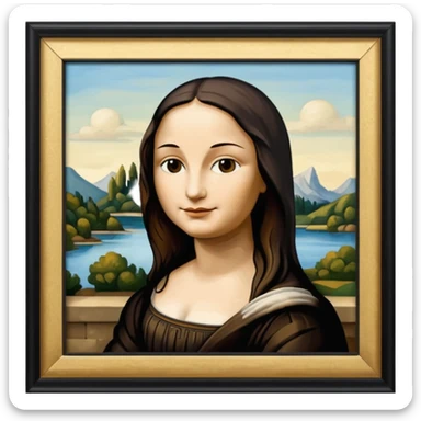  paint of Louvre giocanda frame more similar to a famousnpaint in Paris Louvre  sticker