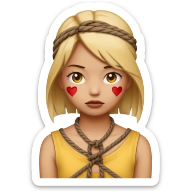 Bdsm girl emoji tied up sticker