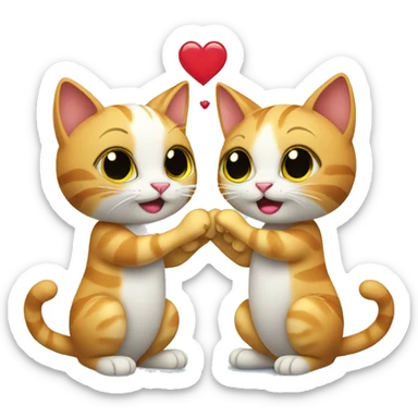 cat proposing marriage to another cat sticker