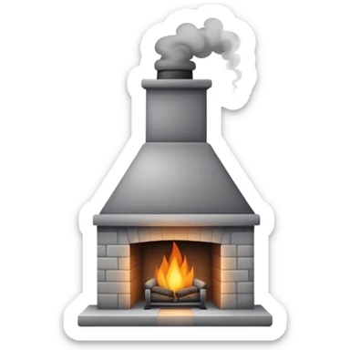 a cosy fireplace with a chimney and smoke rising from the chimney sticker