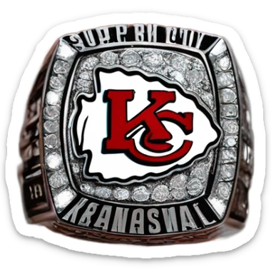 Kansas City chief 2025 Super Bowl ring on a referee finger sticker