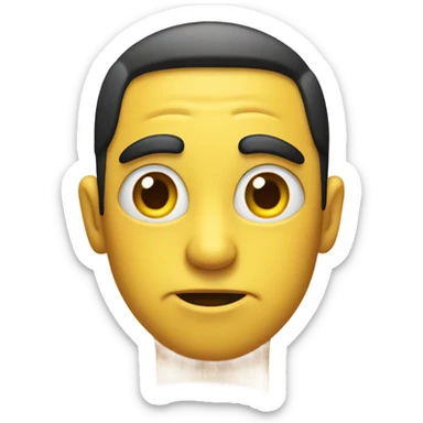 yellow emoji side eyeing with eyebrow up  sticker