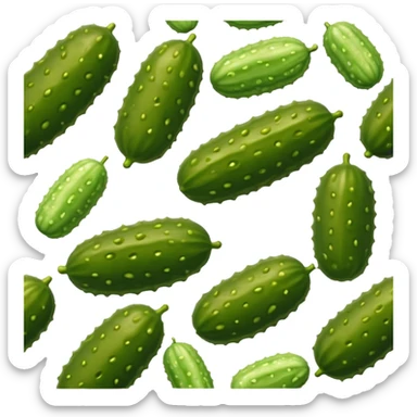 green pickle with bumpy texture sticker