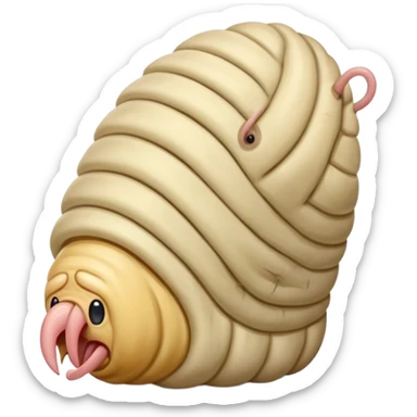 large maggot with short legs and donald trumps head sticker