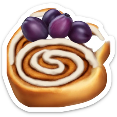 Cinnamon bun topped with plum  sticker