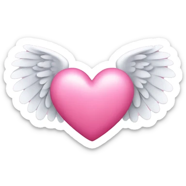 Pink heart with wings sticker