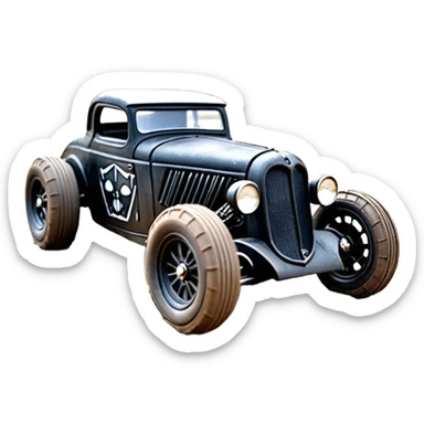 1:10 off-road lcg short wheelbase Basher CatWoman’s 1934 blackened tarnished Darth Vader hotrod ford jaguar rc car (extra wide low profile mud tires without fenders) sticker