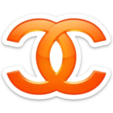 Chanel logo orange sticker