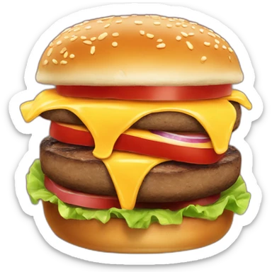 very simple alike emoji burger 🍔 but XL, 2 steaks and 2 cheese sticker