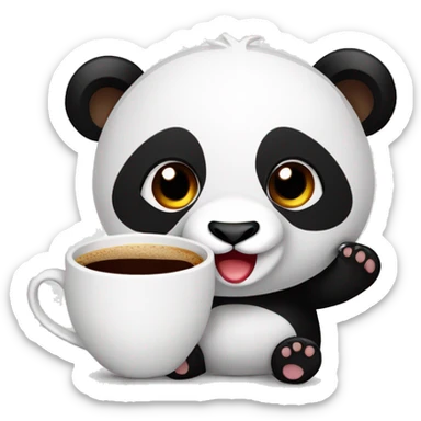roter panda mit Kaffeetasse sticker