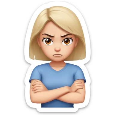 Angry girl with arms crossed  sticker