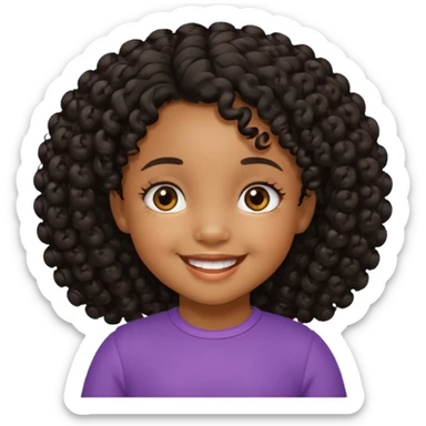 brownskin Black toddler girl with curly black hair sticker