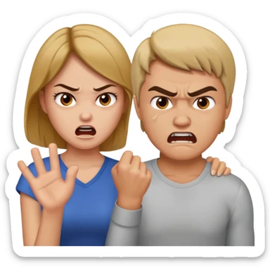 Women slaps a man sticker