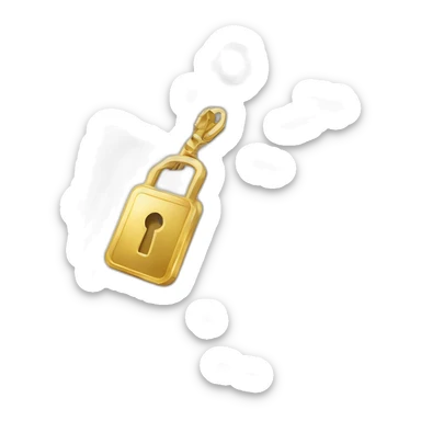 transparent zip-lock bag with white powder inside and a gold key in the middle sticker