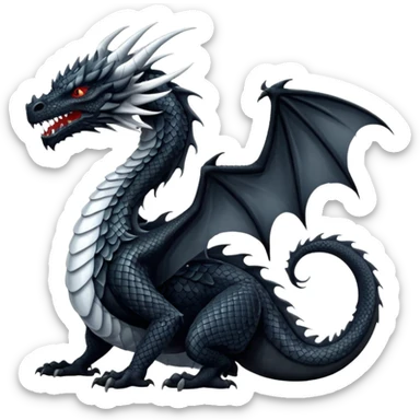 Black dragon white dragon sticker