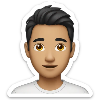 A young Nepali man with black hair and light brown skin sticker