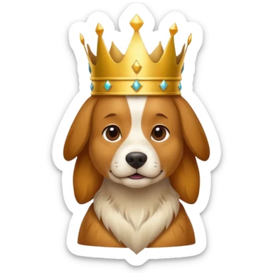 Dog wearing a crown  sticker