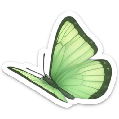 sage green butterfly  sticker