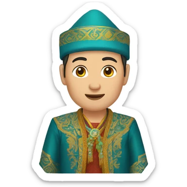 kazakh man in traditional clothes sticker