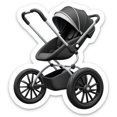 stroller doing a dramatic wheelie sticker