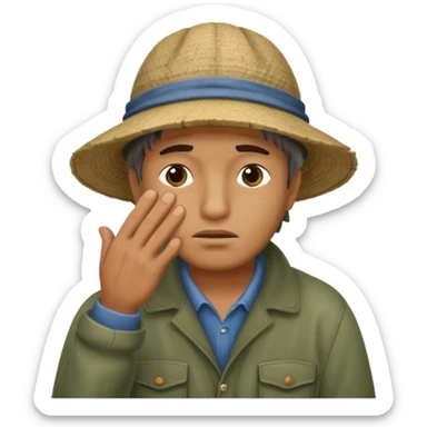 fisherman doing facepalm sticker