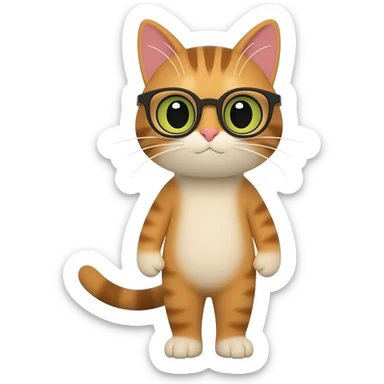 cat with glasses sticker