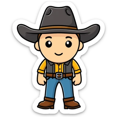 Me with cowboy hat  sticker