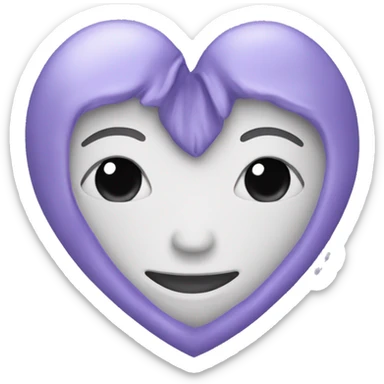 Lavender heart no face sticker