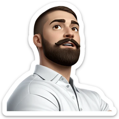 male portrait with beard sticker