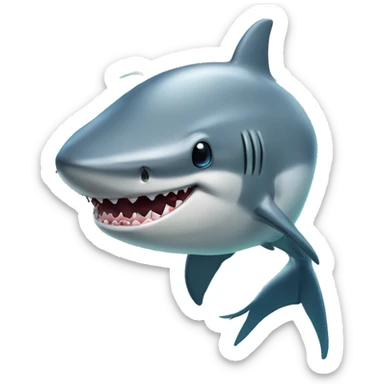 shark in love with a dolphin sticker