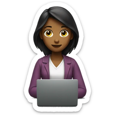 Girl programming sticker