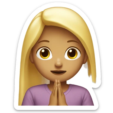 girl with blond hair and is praying  sticker