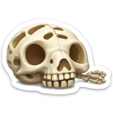 full skeleton dead of a guinea pig  sticker