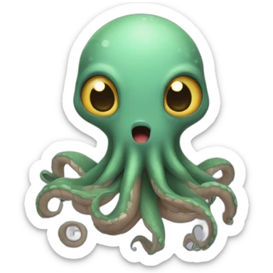 un kraken adorable perdu  sticker