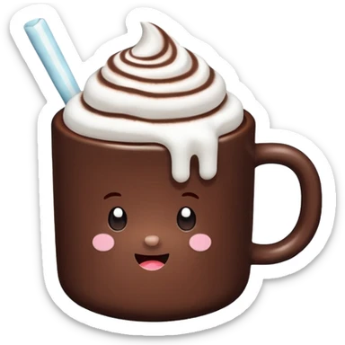 A cute Christ hot chocolate with marshmallows sticker